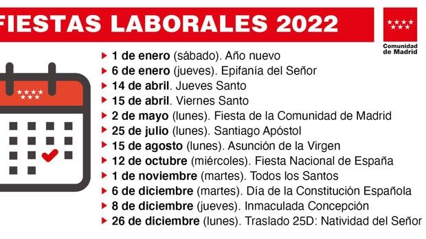 Imagen Post Calendario laboral año 2022